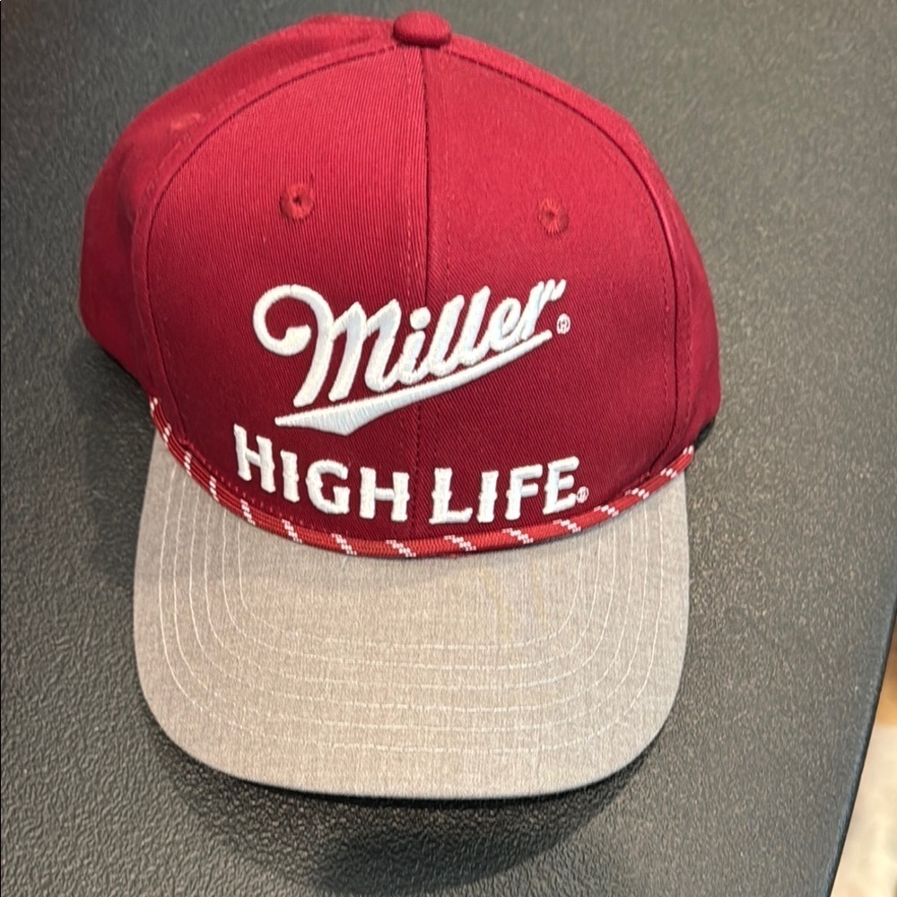 Maroon and Gray High Life Baseball Cap